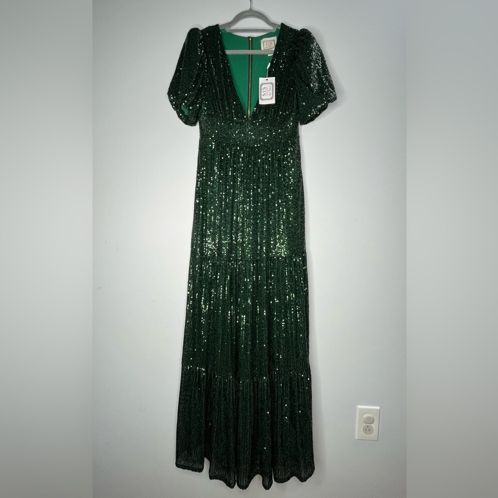 NWT Sail to Stable x Style Charade Emerald Ava Sequin Maxi Dress in Size XS - Picture 3 of 8